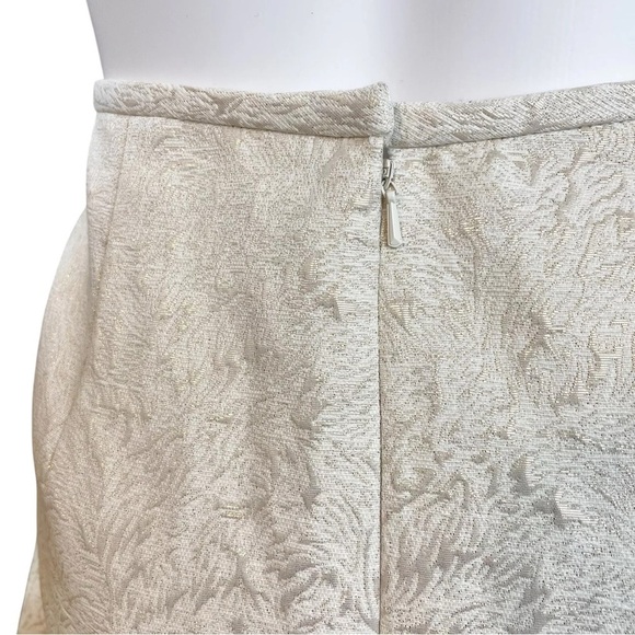 Victor Costa Jacket Skirt 2 Pc Set MOB Church Suit Cream-Ivory Shimmer Size 8 - Picture 8 of 11